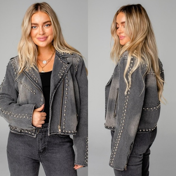 Buddy Love Jackets & Blazers - BuddyLove Bianca Studded Denim Jacket